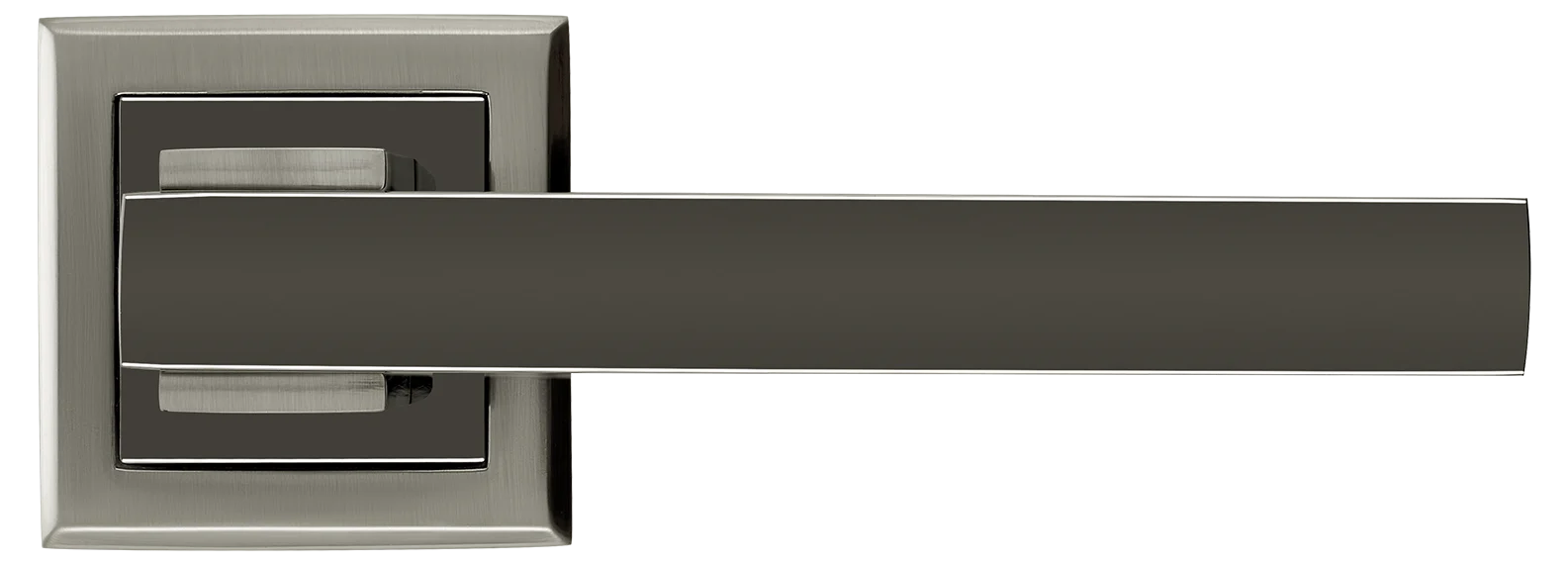 PIQUADRO, ручка дверная MH-37 SN/BN-S, на квадратной накладке, цвет - бел. никель/черн. никель фото купить в Твери