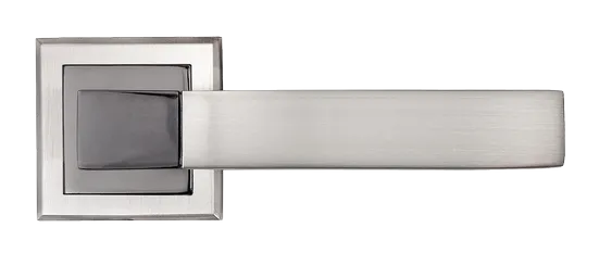 FUKOKU, ручка дверная MH-28 SN/BN-S, на квадратной накладке, цвет - бел. никель/черн. никель фото купить в Твери
