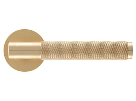 Ручка дверная "AZRIELI" на круглой розетке 6 мм, MH-57-R6T MSG, цвет - мат. сатинированное золото фото купить в Твери