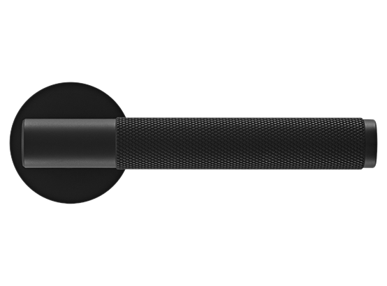 Ручка дверная "AZRIELI" на круглой розетке 6 мм, MH-57-R6T BL, цвет - чёрный фото купить в Твери