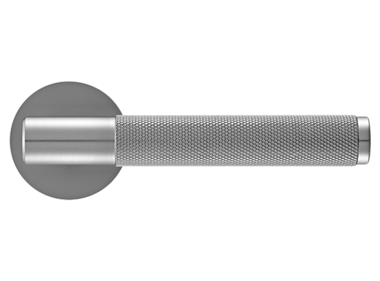 Ручка дверная AZRIELI, на круглой розетке 6 мм, MH-57-R6T MSC, цвет - мат. сатинированный хром фото купить в Твери