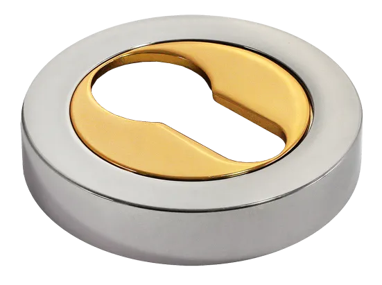 LUX-KH-R2 COT, накладка на евроцилиндр, цвет - глянцевый хром/золото фото купить Тверь
