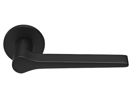 LAND ручка дверная  на круглой розетке 6 мм, MH-60-R6 BL, цвет - чёрный фото купить Тверь