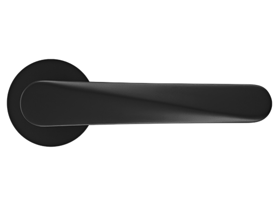 CAYAN - ручка дверная  на круглой розетке 6 мм, MH-58-R6 BL,  цвет - чёрный фото купить в Твери