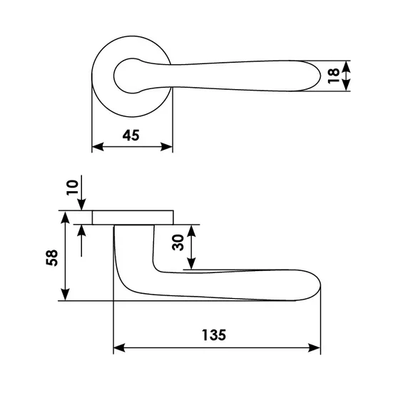 RUBINO R3-E OBR, ручка дверная, цвет - кофе фото купить в Твери